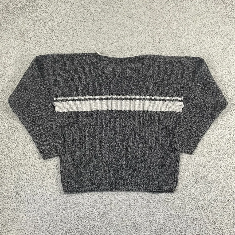 Vintage High Sierra Sweater Men M Gray Knit Cottage Pullover Henley
